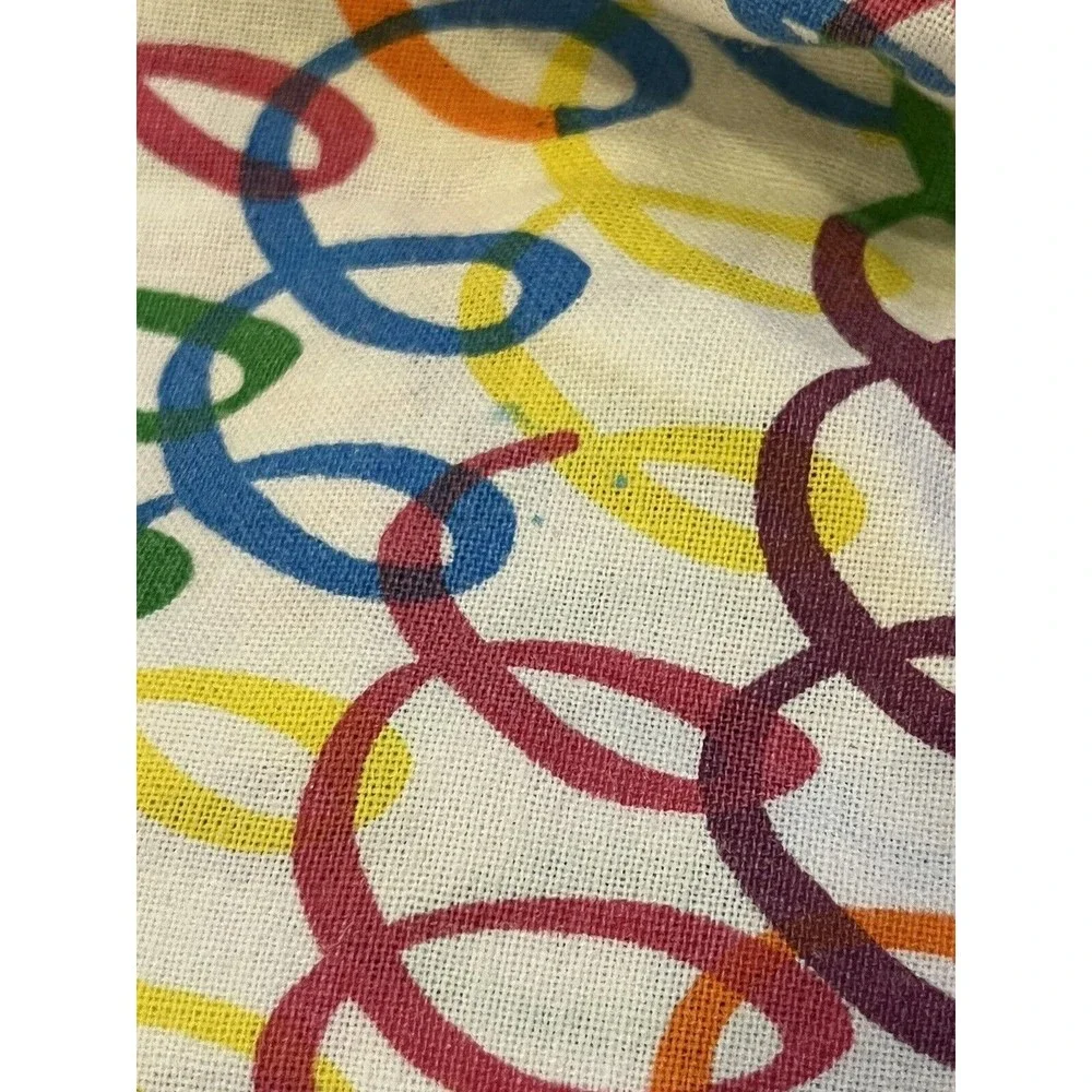 IKEA Stickat Twin Duvet cover Pillowcase Set Colorful Rainbow Squiggle Cotton